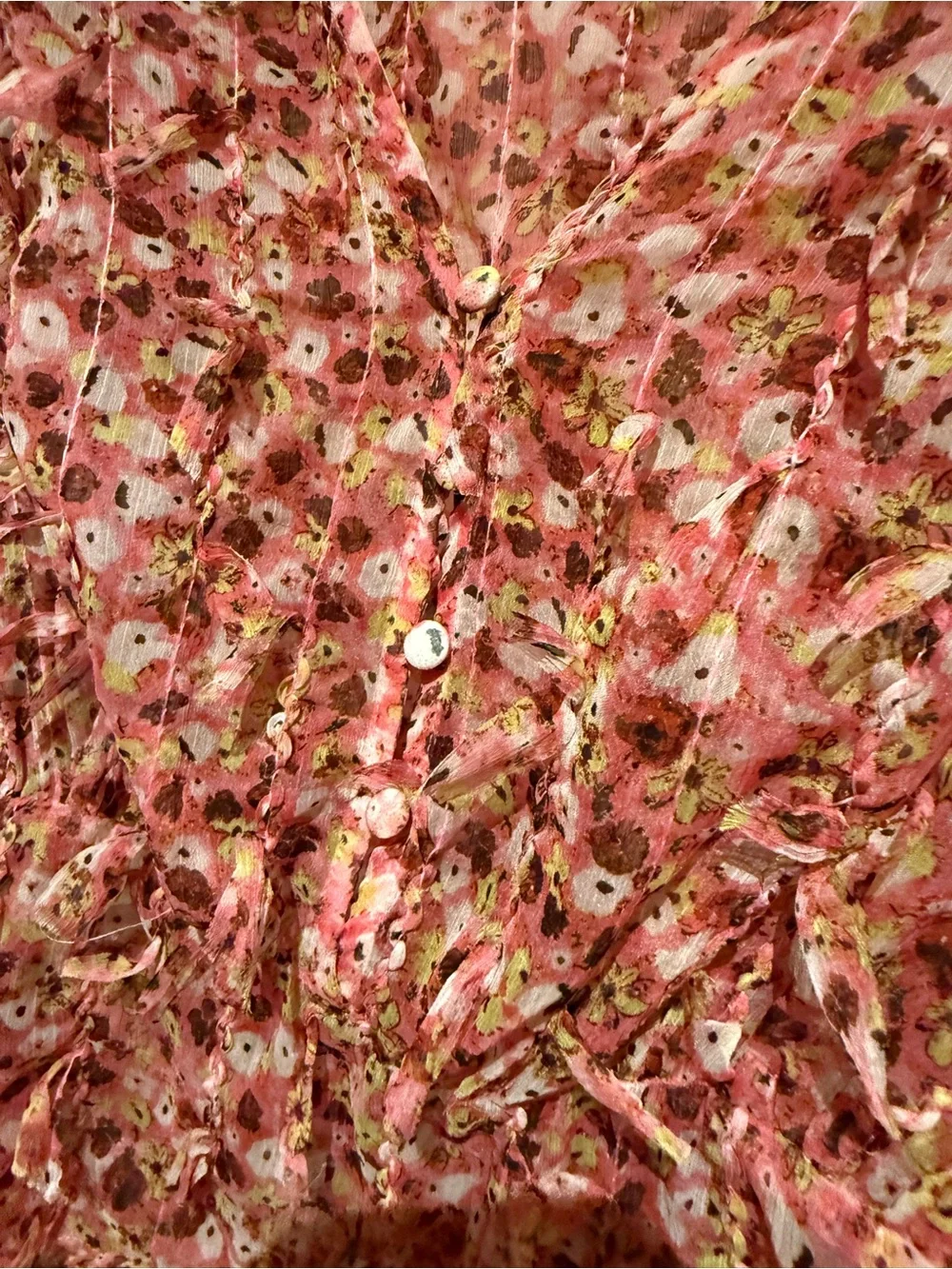 Zara Pink Textured Floral Peplum Top